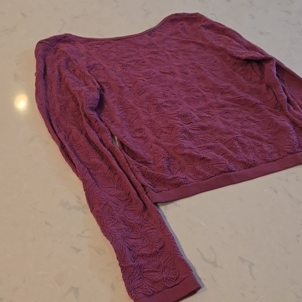Pink Republic Frosted Berry Textured Floral Jacquard Scoop Neck Top L Whimsygoth